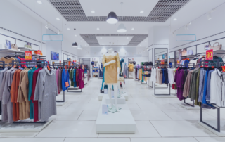 Clothing store with sale displays